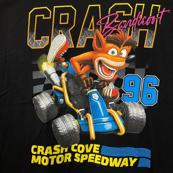 Crash Bandicoot Motor Speedway Retro Video Game T-Shirt 2XL - Picture 2 of 4